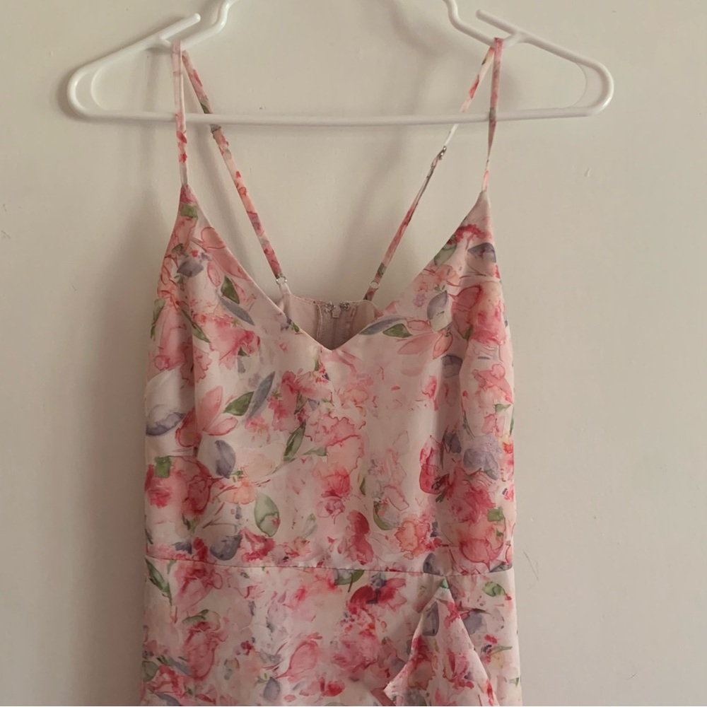 Birdy Grey Pink Floral Spaghetti Strap Dress